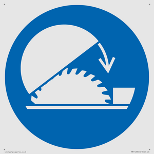 Mandatory: Use table saw adjustable guard